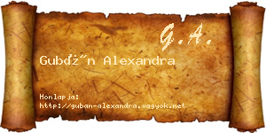 Gubán Alexandra névjegykártya